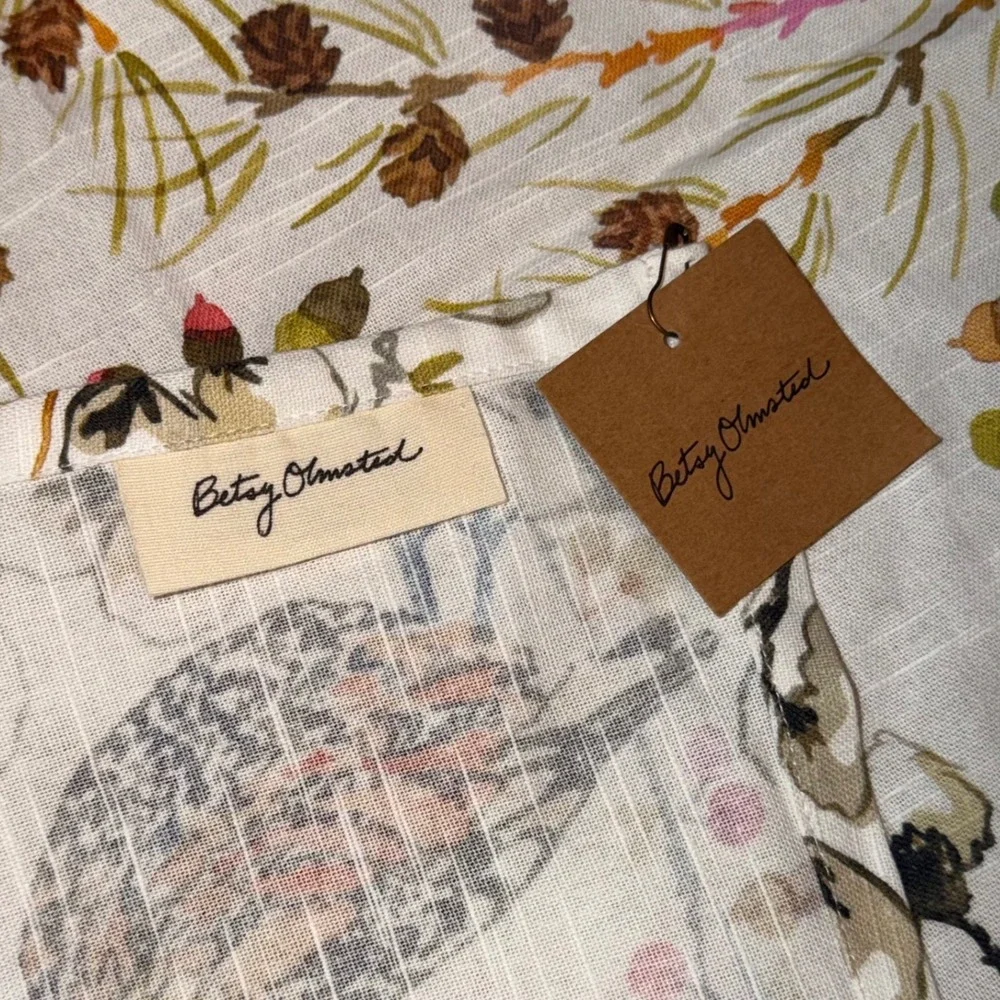 Betsy Olmsted Quails Tea Towel New Cotton Kitchen Towel Bird Nature Cottagecore